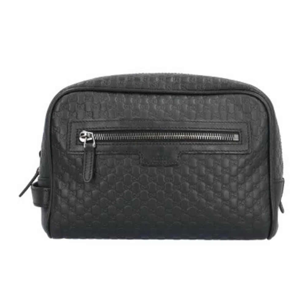 Gucci Microguccissima Clutch Bag Leather Black